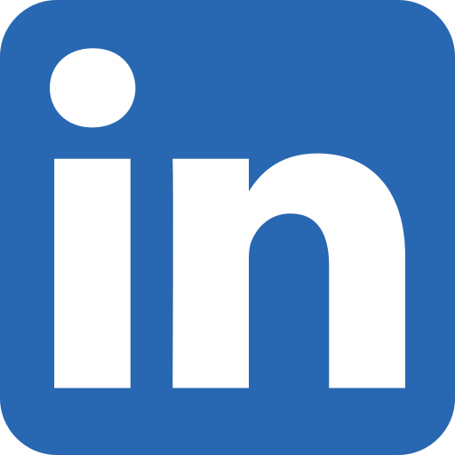 LinkedIn logo in blue box