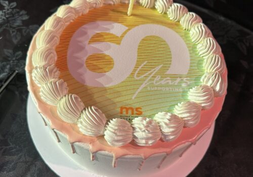 Cake with 60 logo