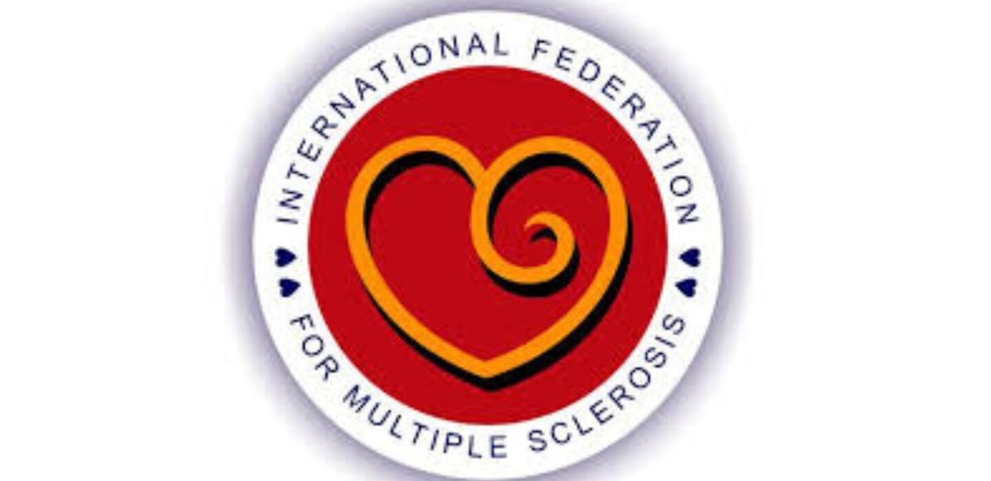 MS International Federation logo in round shape and red background