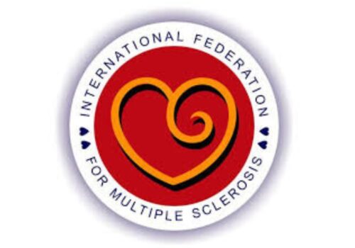 MS International Federation logo in round shape and red background