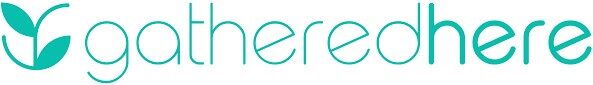 Gathered Here logo in blue